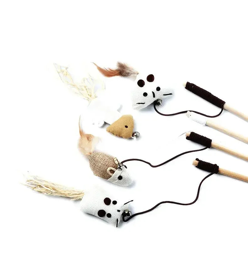 Interactive Feather Cat Wand Toy